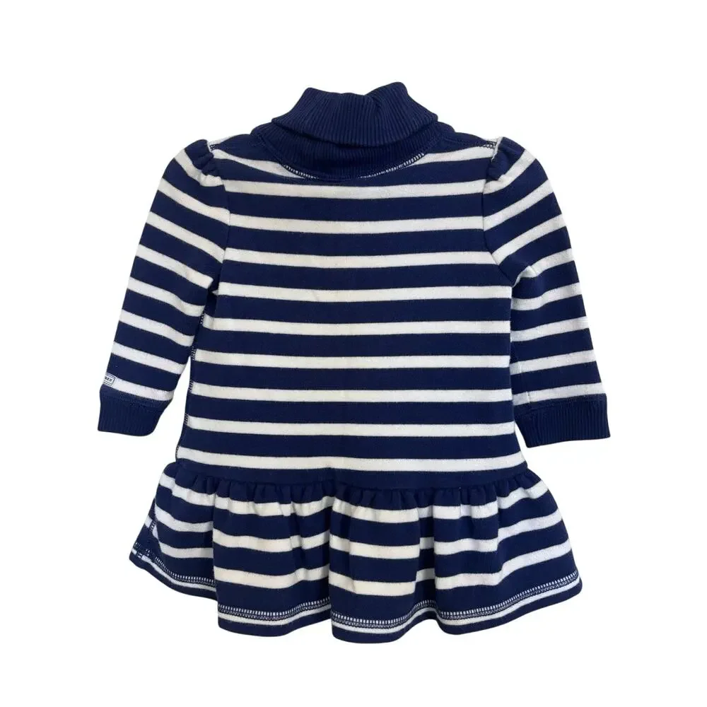 Ralph Lauren Baby Navy Striped Dress 2 Piece Set 9M Nautical Sailor Preppy